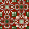 Grandma s Christmas knitting pattern in red, green and white colors