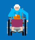 Grandma on wheelchair. Disabled granny can`t walk