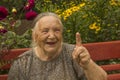 Grandma 86 years,smiling, portrait Royalty Free Stock Photo