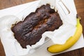 Grandmas homemade baked banana bread recipe appealing tasty decorated image for food blog