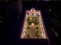 Grandmaster Palace at night Valletta aerial top down