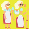Grandmother in apron. Broken for animation Royalty Free Stock Photo