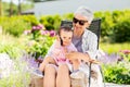 Grandmother and baby granddaughter with smartphone Royalty Free Stock Photo