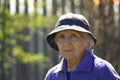 Portrait of a grandmother in nature.