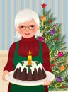 Grandmother and Christmas cake