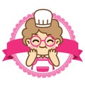 Grandmother is cooking.Cute style