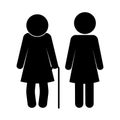 Grandmother and daughter avatar silhouette style icon vector design