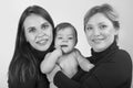 Grandmother, daughter and granddaughter on white portrait, happy family concept Royalty Free Stock Photo