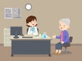 Caring for the elderly.doctor and old patient