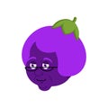 Grandmother Eggplant face. Purple grandma. Vector illustration Royalty Free Stock Photo