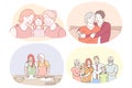 Grandmother and grandchild, happy family with grandparents concept