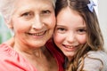 Grandmother and granddaughter embracing Royalty Free Stock Photo