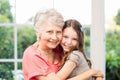 Grandmother and granddaughter embracing Royalty Free Stock Photo