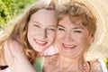 Grandmother and granddaughter happy portrait