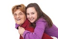 Grandmother and granddaughter hugging Royalty Free Stock Photo