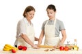 The grandmother and the granddaughter roll dough Royalty Free Stock Photo