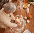 Grandmother, granddaughter and together at home to bake gluten free homemade pie, bonding and learning grandma recipe