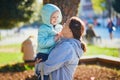 Grandmother and granddaughter walking together in Uskudar district on Asian side of Istanbul, Turkey Royalty Free Stock Photo