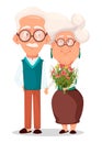 Grandmother and grandfather together. Silver haired grandma and grandpa. Royalty Free Stock Photo