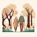 grandmother and grandfather walking together