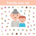 Grandmother, grandson cartoon icon. Family icons universal set for web and mobile