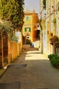 Tuscany Italy Ancient medieval street people