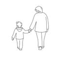 Grandmother and grandson walk Royalty Free Stock Photo