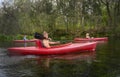 Grandmother and Grandsons Kayaking