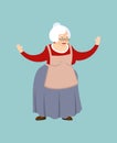 Grandmother happy. Grandma merry emoji. Old lady Vector illustration