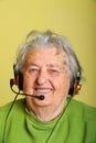 Grandmother with headphones Royalty Free Stock Photo