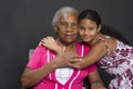 Grandmother with her granddaughter in an intimate and happy moment