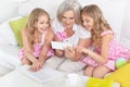 Grandmother and her granddaughters Royalty Free Stock Photo