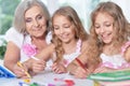 Grandmother and her granddaughters Royalty Free Stock Photo