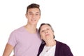 Grandmother with her teen grandson Royalty Free Stock Photo