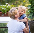 Grandmother hugs and lovely kisses Royalty Free Stock Photo