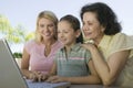 Grandmother And Mother With Girl Using Laptop Royalty Free Stock Photo