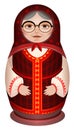 Grandmother in national clothes russian wooden doll matryoshka