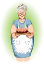 Grandmother with a pie