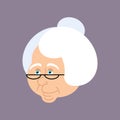 Grandmother portrait. Old woman face. crone isolated. gammer wit