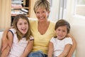 Grandmother posing with grandchildren