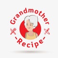 Grandmother recipe logo template. logo for restaurant or homemade cooking - vector