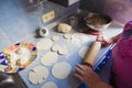 Grandmother roll dough Royalty Free Stock Photo