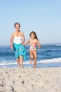 Grandmother Running With Granddaughter Royalty Free Stock Photo