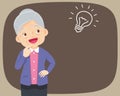 Grandmother standing thinking get idea Royalty Free Stock Photo