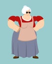 Grandmother Strong Cool serious. grandma smoking cigar emoji. Old lady strict. Vector illustration Royalty Free Stock Photo