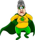 Grandmother Superhero Cartoon Character