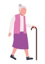 grandmother using cane walking Royalty Free Stock Photo