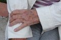 Grandmother& x27;s hands in detail, senior skin