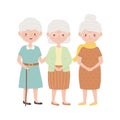 Isolated grandmothers avatars vector design