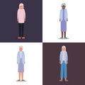 Grandmothers avatars old women vector design